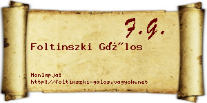 Foltinszki Gálos névjegykártya